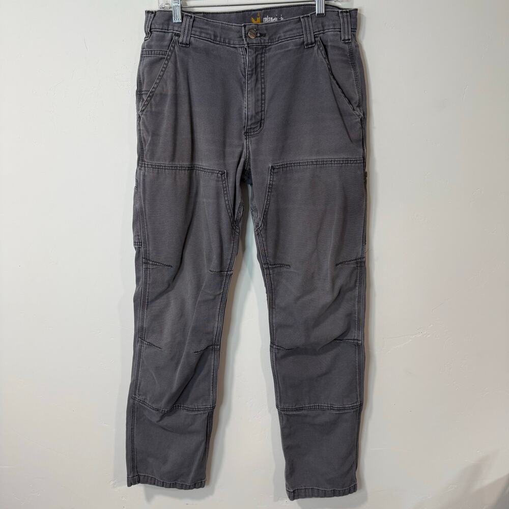 Carhartt Men's‎ Rugged Flex Rigby Double-Front Utility Pants Grey Worn In 32